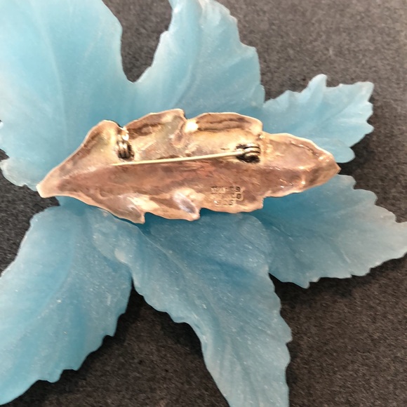 Taxco sterling mid century design leaf brooch TM 29 Hallmark - Picture 4 of 4